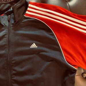 Adidas Navy Blue & Red Jacket w/White Stripes 2XL